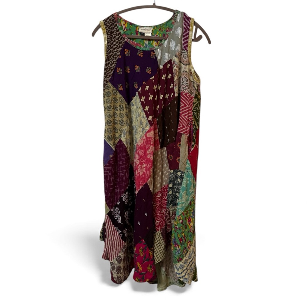 Ashley Taylor Colourful Patchwork Midi Dress Boho… - image 2